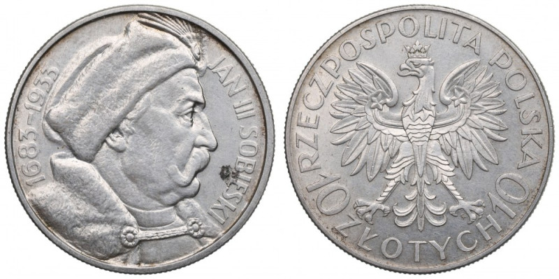 II Republic of Poland, 10 zloty 1933 Sobieski Piękny egzemplarz z delikatnymi pr...