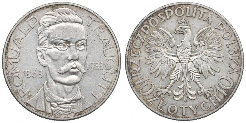 II Republic of Poland, 10 zloty 1933 Traugutt Ładny egzemplarz z przetarciami na...