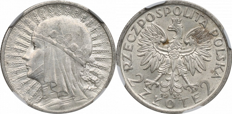 Second Polish Republic, 2 zlote 1933 Piękny okołomenniczy egzemplarz z mocnym ob...