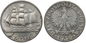 II Republic of Poland, 2 zlote 1936, Ship