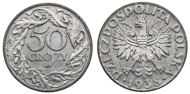 II Republic of Poland, 50 groschen 1938 Bardzo ładny egzemplarz. Sporo zachowane...