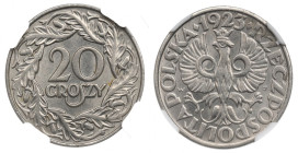 II Republic of Poland, 20 groschen 1923 - NGC MS65