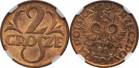 II Republic of Poland, 2 groschen 1938 - NGC MS65 RB