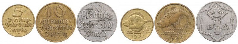 WMG, Zestaw 5-10 fenigów 1923-32 Ładne egzemplarze.