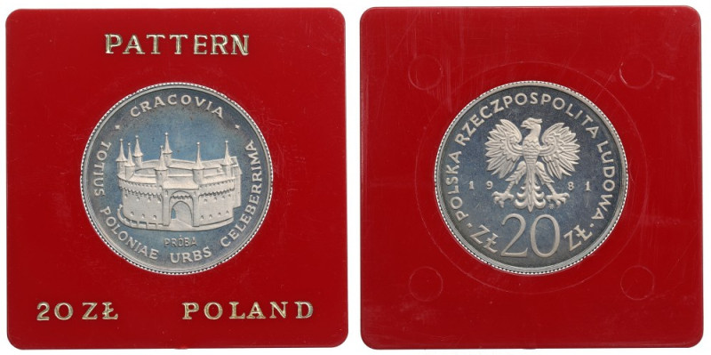 PRL, 20 złotych 1981 Kraków - Próba CuNi Piękny, menniczy egzemplarz. Patyna, po...