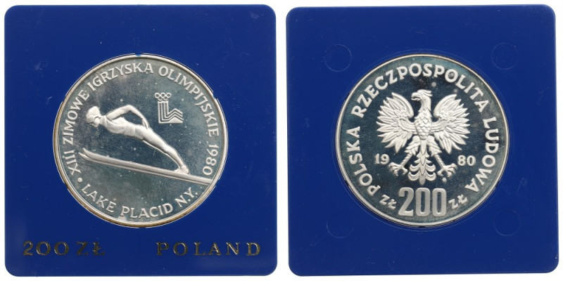 PRL, 200 złotych 1980 - Lake Placid Patyna, pojedyncze skazy. Reference: Parchim...