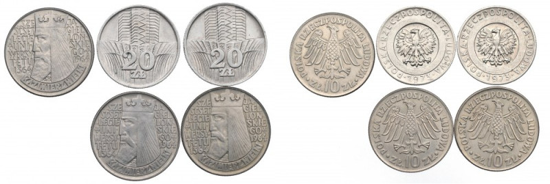 PRL, Zestaw 10 złotych 1964 i 20 złotych 1973 Bardzo ładne egzemplarze lubianych...