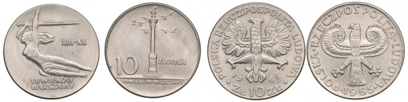 PRL, Zestaw 10 złotych 1965 Piękne, wyselekcjonowane egzemplarze.