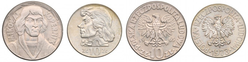 PRL, Zestaw 10 złotych 1965 i 1973 Bardzo ładne egzemplarze.