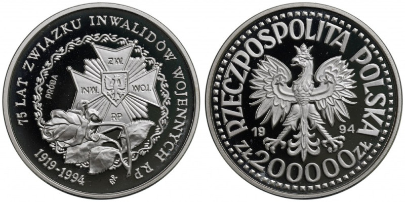 III RP, 20.000 złotych 1994 Związek Inwalidów - Próba Nikiel Menniczy egzemplarz...