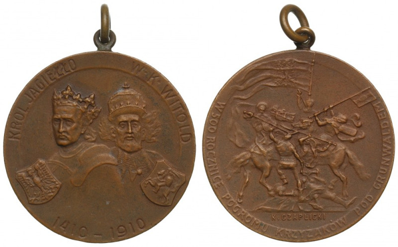 Polska, Medal 500 lat zwycięstwa pod Grunwaldem 1910 Ładny egzemplarz.&nbsp; Brą...