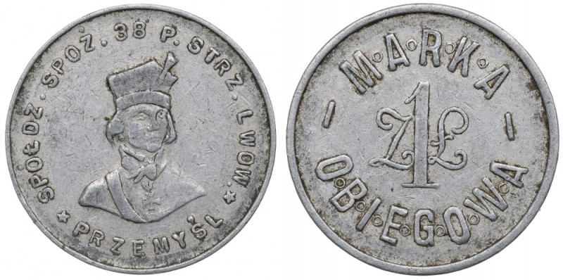 II RP, 1 złoty Spółdzielnia Spożywców 38 Pułk Strzelców Lwowskich Przemyśl Ładny...