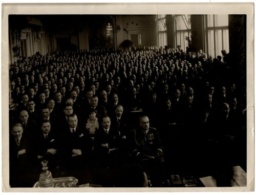 II RP, Fotografia Kongres Związków Pracowniczych w Warszawie 1938 Na fotografii ...