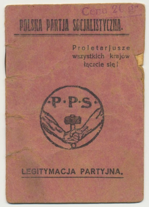 II RP, Legitymacja członkowska PPS 1927 Warszawa Ładnie zachowana legitymacja dz...