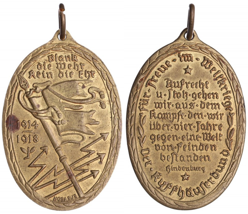 Germany, Medal for WWI Ładny medal kombatancki. Brąz, wymiary 31 x 47 mm