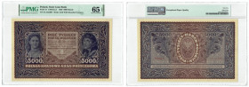 II RP, 5000 marek polskich 1920 III SERJA A - PMG 65 EPQ