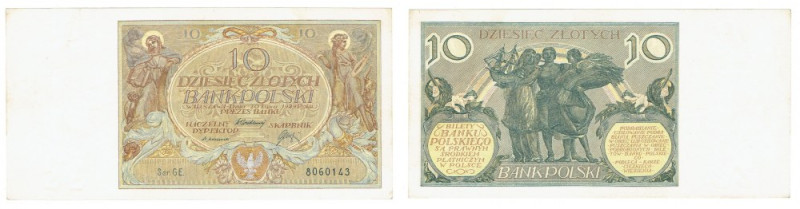 II RP, 10 złotych 1929 GE Ładny naturalny egzemplarz&nbsp; Zgięty w pionie, przy...