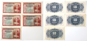 Spain, Lot of 10 pesetas 1935