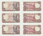 Hiszpania, 3 x 100 Pesetas 1970