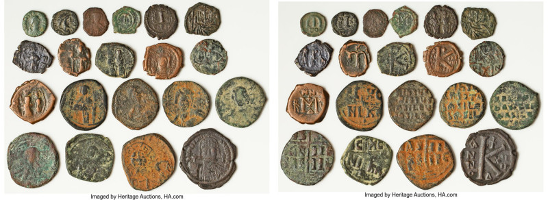 ANCIENT LOTS. Byzantine. Lot of twenty (20) AE issues. Fair-Fine. Includes: Twen...