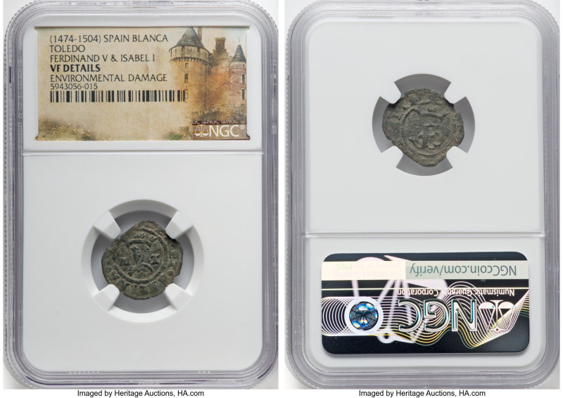 Ferdinand V & Isabel I 4-Piece Lot of Certified Blanca's ND (1474-1506) NGC, 1) ...