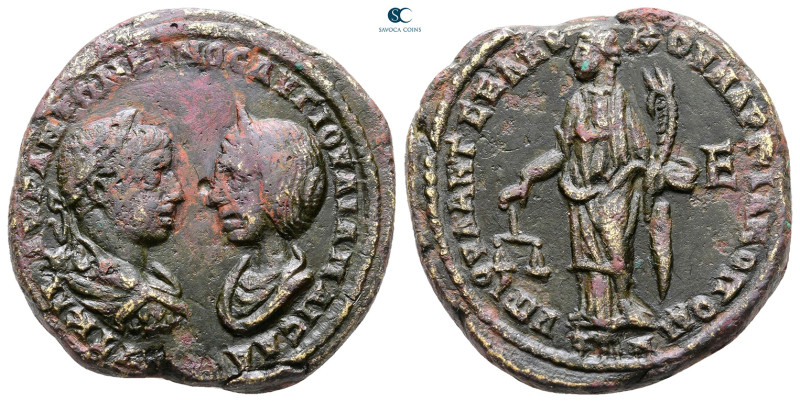 Moesia Inferior. Marcianopolis. Elagabalus, with Julia Maesa AD 218-222. 
Bronz...