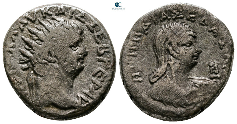 Egypt. Alexandria. Nero and Poppaea AD 54-68. Dated RY 12 = 65/6 AD
Billon-Tetr...