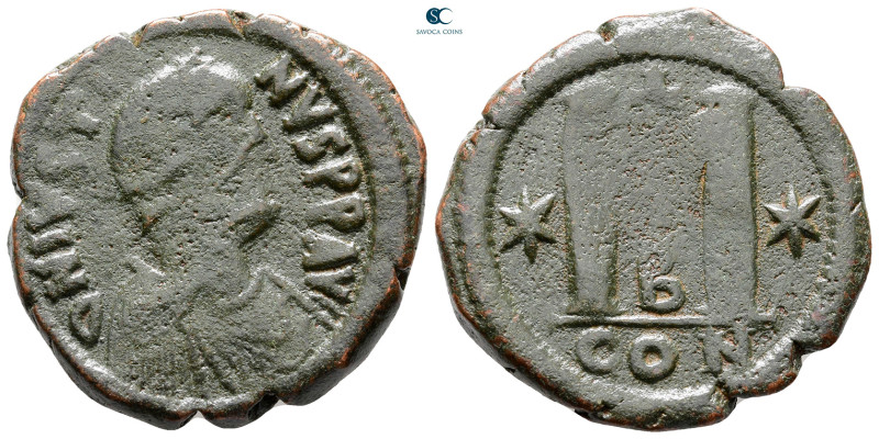 Justin I AD 518-527. Constantinople
Follis or 40 Nummi Æ

32 mm, 17,28 g

...