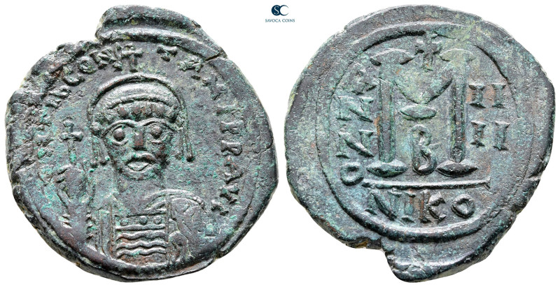 Tiberius II Constantine AD 578-582. Nikomedia
Follis or 40 Nummi Æ

33 mm, 14...