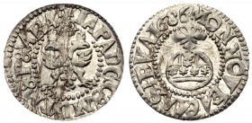 Ivan V, co-ruler with Peter I, 1682-1689
 “Chech of Sevsk” 1686. Silver. Sev 9 (RRRR), Diakov p.24, Sp fig. 97, Ryabtsevich. Triple-crowned, double-h...