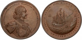 Medals of Peter I
Medal. Bronze. 69 mm. By O.Kalashnikov. Second Expedition of the Russian Fleet into Finland, 1713. Diakov 43.3, Iversen XXXIX, Reic...