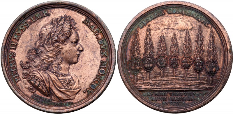 Peter II, 1727 - 1730
Medal. Bronze. 44.5 mm. By P. Mescheryakov. On the Death ...