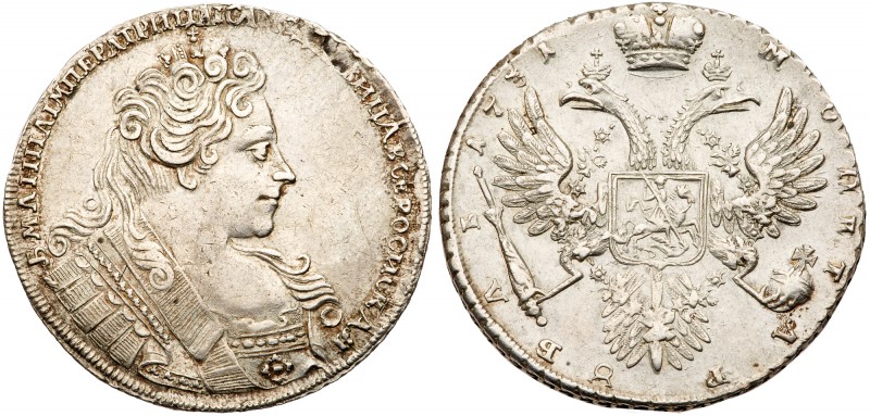 Anna, 1730-1740
Rouble 1731. Moscow, Kadashevsky mint. 25.89 gm. Brooch on boso...