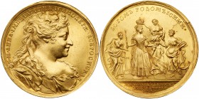 Medals of Anna
Medal. GOLD. 43 mm. 41.13 gm. By A. Schultz and L. Dmitriev. On the Coronation of Anna Ioanovna, 1730. Diakov 69.9 (R5), Sm 218/a. Cro...