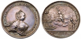 Medals of Elizabeth I
Medal. Silver. 41.5 mm. By B. Scott. On the Death of Empress Elizabeth, 1761. Diakov 107.5 (R1), Reichel 2205, Sm 242/c. Crowne...