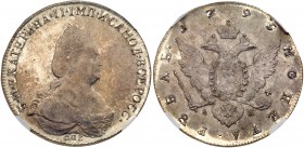 Catherine II, the Great, 1762 - 1796
Rouble 1795 CПБ-TI-AK. Bit 267, Diakov 783 (R1), Sev 2342 (S). Well toned. Scarce in high grade. Lightly toned w...