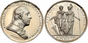 Medals of Alexander I
Medal. Silver. 35 mm. By A. Abramson. On the Accession of Alexander I to the Throne, 1801. Diakov 262.2 (R2), Reichel 3049 (R1)...