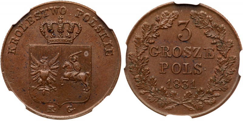 Russo-Polish Coinage
 Groszy Pols. 1831. Revolutionary issue. 3Bit 8, Cr.120, K...