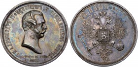 Medals of Alexander II
Medal. Silver. 65 mm. By A. Lyalin and M. Kuchkin. On the Coronation of Alexander II, 1856. Diakov 653.1 (R1), Sm 603/a. Bare ...