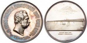 Medals of Alexander II
Medal. Silver. 79.7 mm. By S. Vazhenin and A. Griliches. Construction of the Alexandrovsky Bridge over the Volga 1880. Diakov ...
