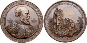 Medals of Alexander III
Medal. Bronze. 81 mm. By P. Stadnitsky. Death of Alexander III, 1894. Diakov 1093.1, Sm 1061. Types as above. Dark café au la...