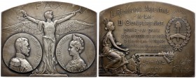 Medals of Nicholas II
Plaque. Silver. 90 x 70 mm. By T.Szirmal. Second Peace Conference in the Hague 1907 – Argentine Reverse. Diakov 1438 (R3) —unli...