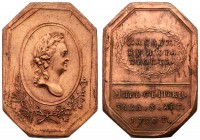 AWARD MEDALS
Award medal for the Peace with Sweden, 1790. Copper, octagonal. By C. Leberecht. Novodel. Bit H349 (R1). Types as above. 
Condition: On...