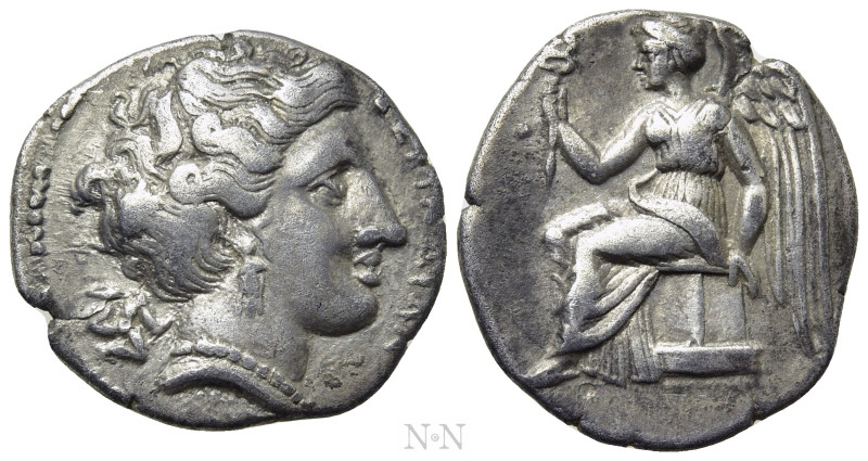 BRUTTIUM. Terina. Drachm (Circa 300 BC). 

Obv: TEPINAIΩN. 
Head of the nymph...