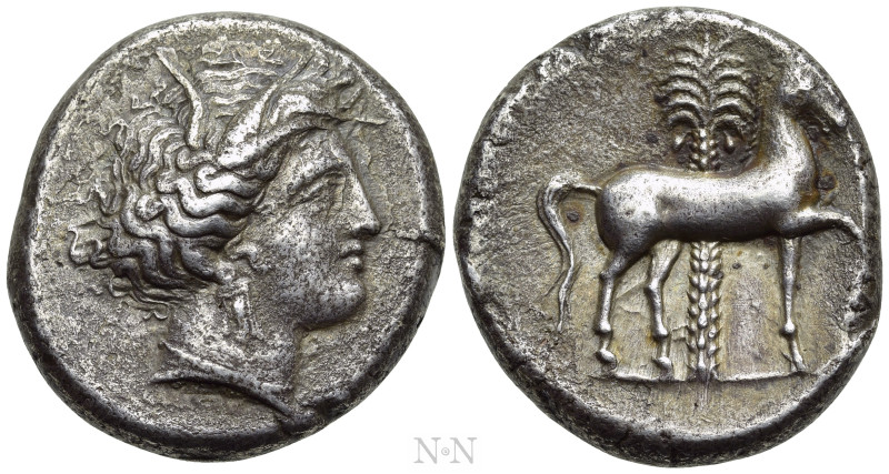 SICILY. Entella. Punic Issues. Tetradrachm (Circa 345/38-320/15 BC). 

Obv: He...