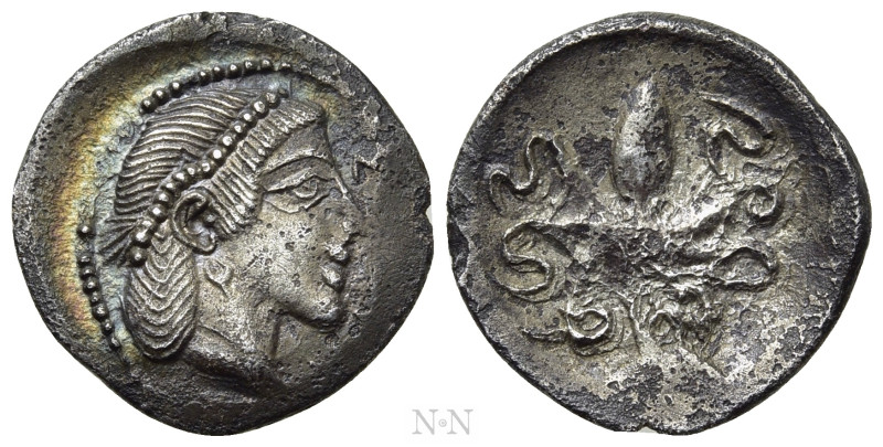 SICILY. Syracuse. Second Democracy (466-405 BC) Litra. 

Obv: ΣVRA. 
Diademed...