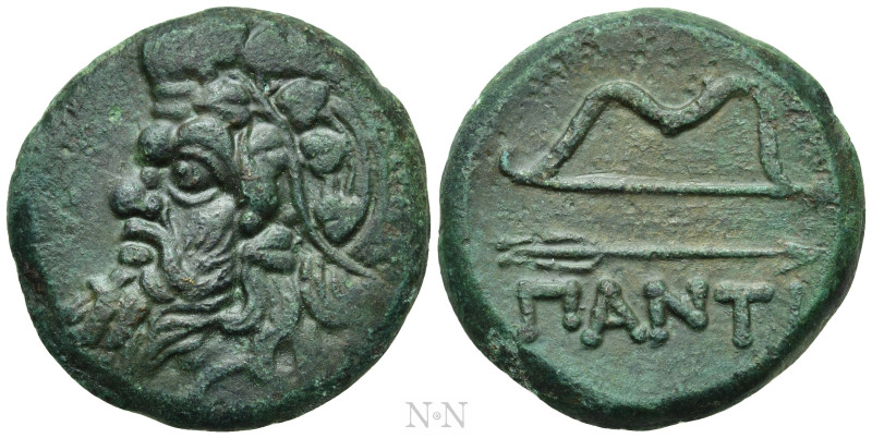 CIMMERIAN BOSPOROS. Pantikapaion. Ae (Circa 340-325 BC). 

Obv: Wreathed head ...