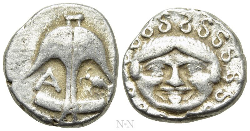 THRACE. Apollonia Pontika. Drachm (Circa 470-435 BC). 

Obv: Upright anchor; A...