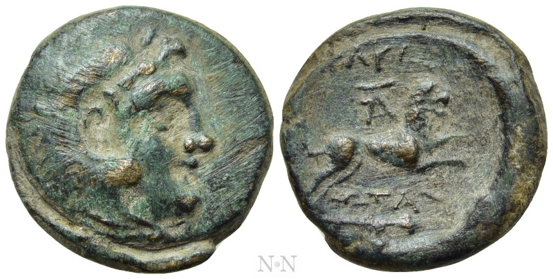 BITHYNIA. Herakleia Pontika. Ae (3rd-2nd century BC). 

Obv: Head of Herakles ...