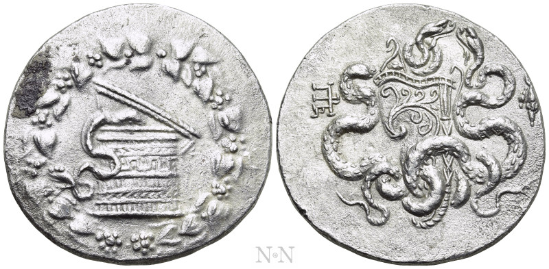 MYSIA. Pergamon. Cistophor (Circa 166-67 BC). 

Obv: Cista mystica with serpen...